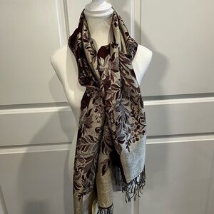 PASHMINA & Golden Silk Scarf/Shawl - NWT